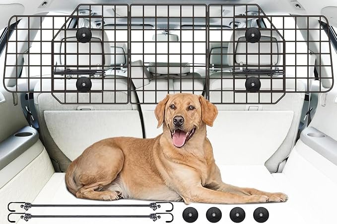 Gtongoko adjustable steel-mesh SUV dog barrier