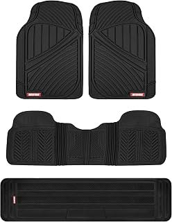Motor Trend 3 Row Odorless Rubber Floor Mats & Liners for Car SUV Van, Durable Heavy Duty Polymerized Latex Full Interior Protection, Extra-High Ridgeline Design, Black, Model Number: MT-773-801-BK