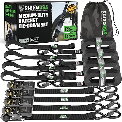 Rhino USA manual ratchet tie-down straps