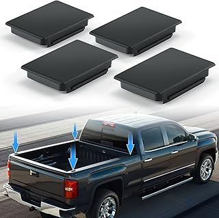JOYTUTUS Stake Pocket Cover Trucks Bed Rail Stake Covers Compatible with 2000-2003, 2005, 2008-2013 Chevy Silverado and 2010-2014 GMC Sierra - 4 Pack