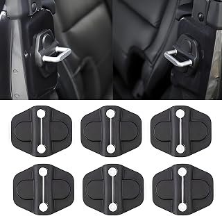 YOCTM Door Lock Decoration Cover for 2018-2026 Jeep Wrangler JL JLU 4XE Unlimited Sahara Sports Rubicon Gladiator JT Door Lock Cover Parts Accessories Black (4Door) (Pack of 6)
