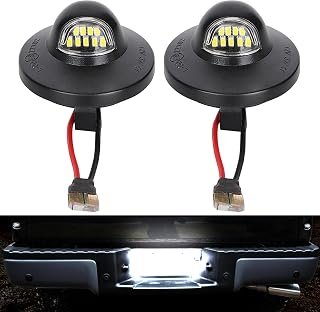 LED License Plate Light Tag Lights Assembly Compatible with Ford F150 F250 F350 F450 F550 Superduty Ranger Explorer Bronco Excursion Expedition,6000K White, 2PCS (Black)