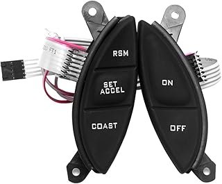 HUSUKU Steering Wheel Mounted Cruise Control Switch Buttons Kit Replacement Fit for 1998-2003 Ford Ranger 2001-2005 Ford Explorer Sport Trac F150 Mercury Mountaineer B3000 F87Z9C888BB (Black)
