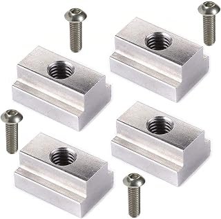 T Slot Nuts for Toyota Tacoma Bed Rails Cleats Bed Rack Rail Accessories for Tundra Pickup Truck Deck Bike Mount W/Stainless Button Socket Cap Screw (4 Packs)