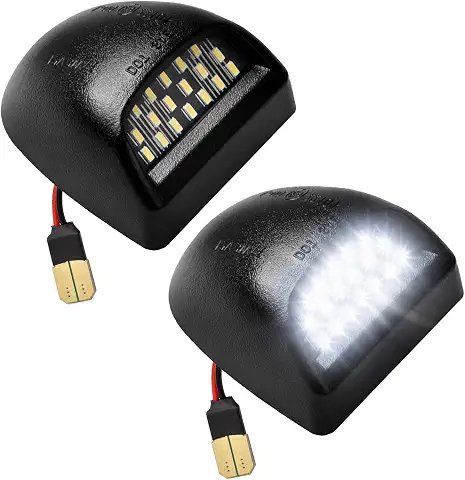 LESAUCE Full LED License Plate Light Tag Lamp Assembly Replacement for Chevy Silverado 1500 2500 3500 Suburban Tahoe GMC Sierra Yukon XL for Escalade, 6000K White, Pack of 2