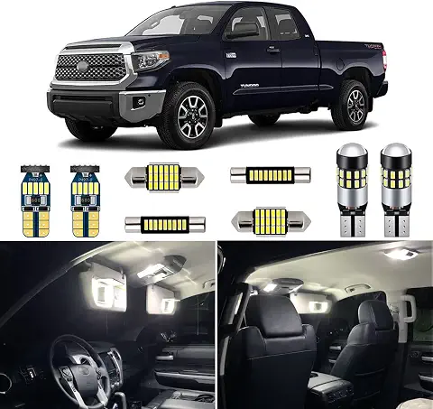 AUTOGINE Super Bright 6000K White LED Interior Light Bulbs Kit Package for 2007-2019 2020 2021 Toyota Tundra + Install Tool