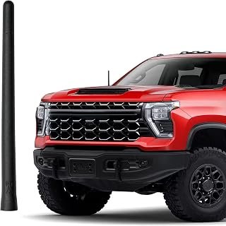 The Original 6 3/4 INCH for Chevrolet Silverado 2500 (2020-2026) - Car Wash Proof Short Rubber Antenna - Premium Reception - Internal Copper Coil