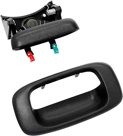 Tailgate Handle Latch and Bezel Trim with Rod Clips | for 1999-2007 Chevy Silverado GMC Sierra 1500 2500 3500 | Replaces# 15997911, 15228539, 15228541, 15228540