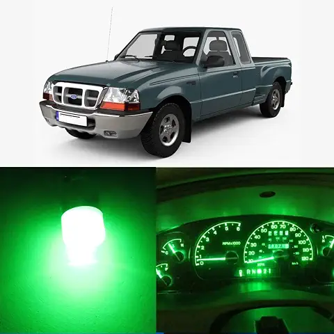 WLJH High Bright Green Instrument Panel Cluster Gauge Indicator Warning Lamp Bulb Full Led Light Kits For Ford Ranger 1995-2003,Pack of 25
