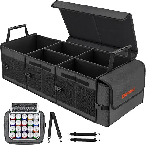 Trunk organizer with portable cooler