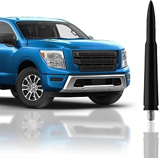 𝐁𝐮𝐥𝐥𝐞𝐭 Style Antenna Mast for Nissan Titan S SV PRO-4X SL Platinum 2004-2021 Black Automotive Antenna Replacement for Cars, Trucks & SUV Radio Compatible - Car & Truck Exterior Accessories 4.25'
