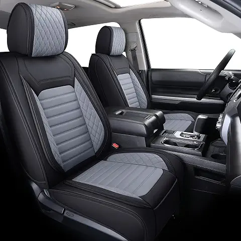 2008-2026 Toyota Tundra Truck Seat Covers Full Set, Black-Grey