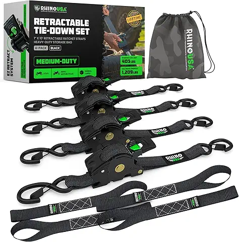 Rhino USA retractable ratchet straps
