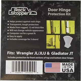 Door Hinge Protection Kit - Compatible with Jeep Wrangler JL/JLU/Gladiator - 2 or 4 Door (2019-2026. Coverage for 5 Doors Total)