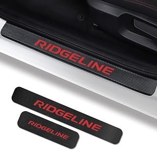 Fit for Ridgeline 2005-2024 Car Door Sill Protector for Honda Ridgeline Accessories, Carbon Fiber Leather Door Sill Sticker,Reflective Automotive Door Entry Guard,Decoration Door Sill Scuff Plate