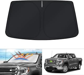KUST Windshield Sun Shade for 2019-2025 2026 Chevrolet Chevy Silverado/GMC Sierra 1500 2500 3500 Accessories Window Sunshade Sun Visor Protector Foldable Blocks UV Rays Keep Your Car Cooler