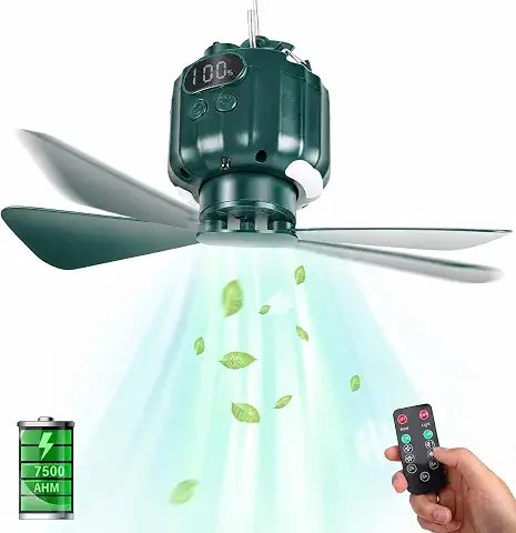 DUKUSEEK hanging tent fan with light