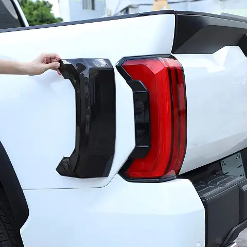 Rear Tail Light Cover Tail Lamp Shell Shade Guard Trim Frame Compatible with Toyota Tundra 2022 2023 2024-2026,ABS Car Taillight Protective Shell Bezels Smoke Black Taillight Shell Accessories