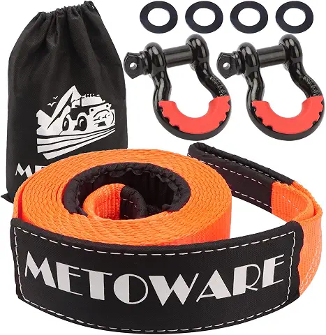 Tow strap and D-ring recovery kit