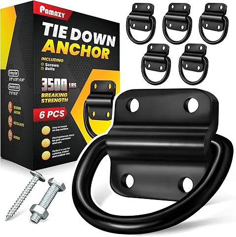 Steel D-ring tie-down anchors
