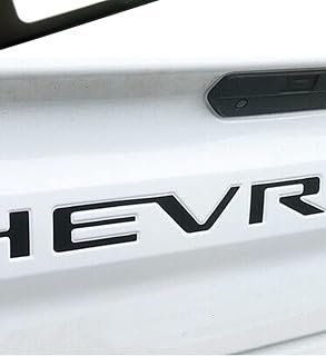 Tailgate Letters Compatible with Silverado 2019 2020 2021 2022 2023 2024 2025 2026 3D Raised Adhesive Insert Letter Emblem - Matte Black