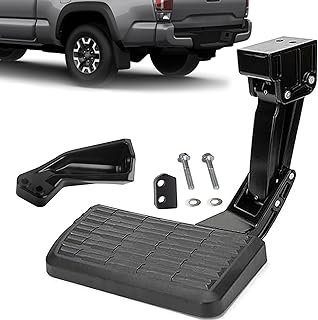 Rear Bed Step Tailgate Bedstep for Toyota Tacoma 2012-2023 Folding Truck Step Retractable No-Drill Bumper Tailgate Step Anti-Slip Aluminum Replace #PT392-35100
