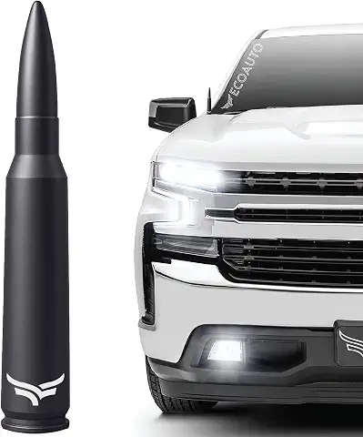 50 Cal Badass Bullet Antenna® for 2014+ Chevy Silverado & GMC Sierra Truck