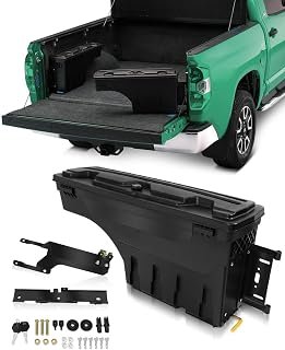 SCITOO Right Passenger Side Truck Bed Tool Box for Chevrolet Silverado 2008-2019 for GMC Sierra 2008-2019,Multi-Compartment Dividers Organized Storage,Heavy Duty & No-Drill Installation