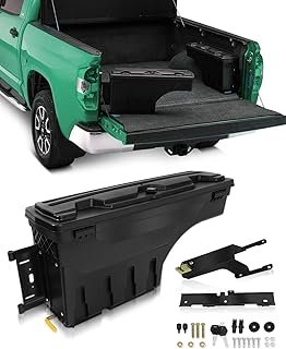 SCITOO Left Driver Side Truck Bed Tool Box for Chevrolet Silverado 2008-2019 for GMC Sierra 2008-2019,Multi-Compartment Dividers Organized Storage,Heavy Duty & No-Drill Installation