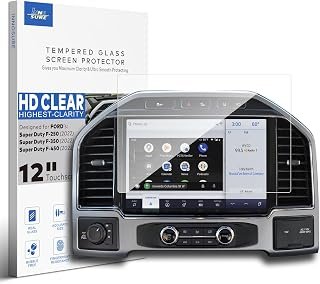 Tempered Glass Screen Protector for 2022 Ford Super Duty F-250 F-350 F-450 Navigation 12" Touchscreen F250 F350 F450 Accessories [9H] [Anti Fingerprint] (HD Clear)