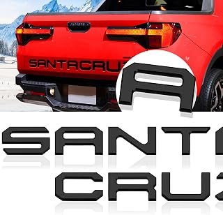 Tailgate Inserts Letters Compatible for 2022 2023 2024 2025 2026 Santa Cruz 3D Raised & Strong Adhesive Decals Letters Rear Emblem Decal Sticker Compatible for Santa Cruz Accessories-Matte Black