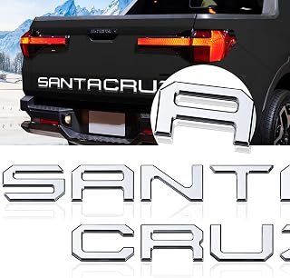 Tailgate Inserts Letters Compatible for 2022 2023 2024 2025 2026 Santa Cruz 3D Raised & Strong Adhesive Decals Letters Rear Emblem Decal Sticker Compatible for Santa Cruz Accessories-Chrome Silve