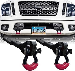 Front Tow Hook Mount Bracket and D-Ring Compatible with 2017-2021 Nissan Titan RS149 D-Ring Shackle Bracket, Demon Hook Bracket Replacement