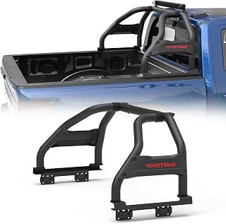 Truck Bed Roll Bar Heavy Duty No-Drill Chase Rack Universal for Full Size Pickup F150 Tundra Silverado Sierra Titan RAM 1500, Multifunctional Cargo Protection Sport Bar with Light Mount Slots