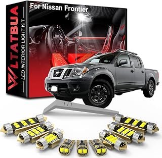 LED Interior Light Kit Package Replacement for Nissan Frontier 2005-2013 2014 2015 2016 2017 2018 2019 2020 2021 2022, Super Bright 6000K White License Plate Bulbs + Install Tool
