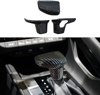 ruihe Car Gear Shift Knob Cover Trim Carbon Fiber Color Sticker Decorator Fit for Hyundai Santa Cruz Elantra Tucson Kona 2021 2022 2023 2024 2025 2026 Plastic