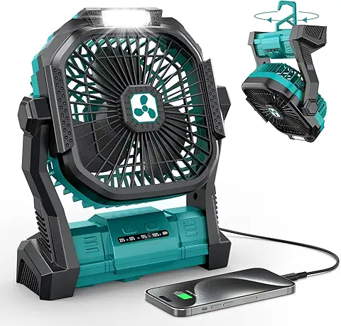 Rechargeable portable fan with lantern