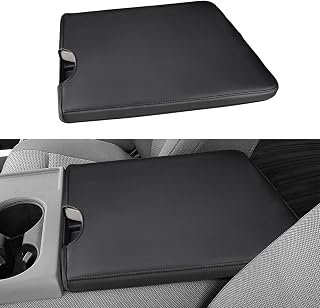 INTGET Center Console Armrest Cover for 2026 Ford F150 Accessories 2015-2023 2024 2025/for F250 F350 F450 F550 2017-2026 40/20/40 Jump Seat Car Arm Rest Lid Seat(black stitches, 2015-2026 Jump Seat)