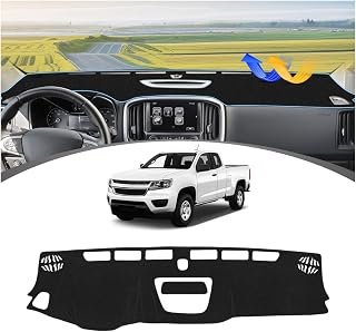 FIILINES Dash Cover for 2015-2022 Chevy Chevrolet Colorado, Dashboard Mat Exact Fit for Colorado Interior Accessories Dashboard Pad Carpet Dash Mat Sunshade Non-Slip Polyester Protector No Glare Black