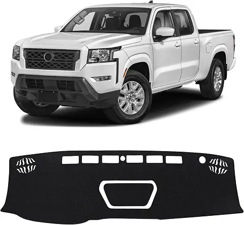 FIILINES Dash Cover Compatible with 2022-2025 2026 Nissan Frontier, Dashboard Mat Exact Fit for Frontier Accessories Dashboard Pad Carpet Dash Mat Sunshade Non-Slip Polyester Protector No Glare Black