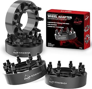 Wheel Accessories Parts 4 Pcs Hub Centric Wheel Spacers 8 on 170mm 8x170mm 2.00 Inch Thick 124.9mm Hub M14x1.5 14x1.5 Thread Stud Fits Ford F250 F350 Super Duty Single Rear Wheel