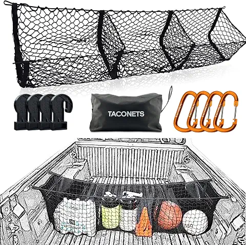 Tacoma three-pocket truck-bed cargo net