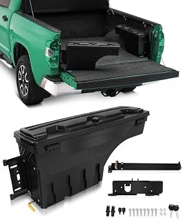 SCITOO Truck Bed Tool Box for Toyota Tundra 2007-2020 Left Driver Side,Multi-Compartment Dividers Organized Storage,Heavy Duty & No-Drill Installation