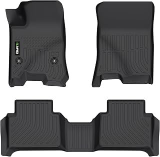 Floor Mats for Chevrolet Chevy Colorado 2023-2025 2026(Crew Cab) & GMC Canyon 2023-2026 All Weather Protection TPE Heavy Duty Automotive Floor Liners Custom Front& 2nd Row Accessories, Black