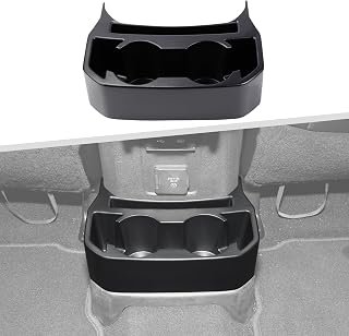 Jimen for JL Rear Cup Holder, Dual Extra Cup Holder Organizer Tray Drink Holder for Back Seat Compatible with Jeep Wrangler JL JLU & Gladiator JT 2018-2025