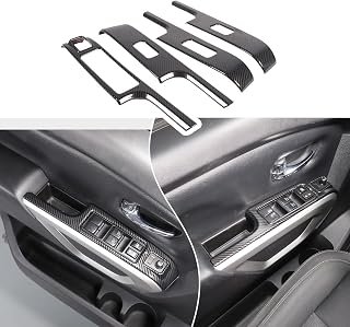 Window Lift Switch Cover Compatible with Nissan Titan 2016-2023, Window Lift Switch Panel Decoration Frame Trim Cover 4Pcs (Carbon Fiber Pattern)