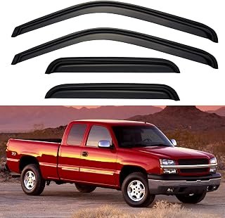 Window Visors Rain Guards for 1999-2006 Chevy Silverado/GMC Sierra 1500/2500/ 3500/ 2500HD, Window Vent Wind Deflectors Visors Shades for 2007 Silverado/Sierra Classic Model - Extended Cab