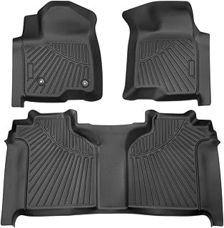 Powerty Floor Mats for 2019-2026 Chevrolet Silverado 1500 & GMC Sierra 1500 Crew Cab & 2020-2026 Silverado/Sierra 2500HD 3500HD, Bucket Seat, All-Weather TPE Anti-Slip Car Protection Liners