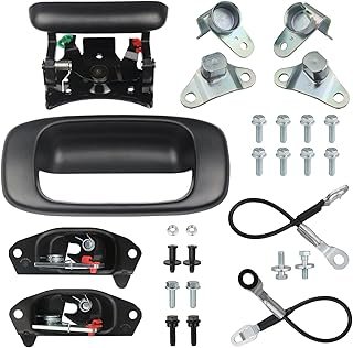Tailgate Hardware Rebuild Kit for Truck Bed Door Compatible with 1999-2007 Chevrolet Chevy Silverado GMC Sierra Tailgate Parts Tail Gate Handle Latch Hinge Cable Striker Bolt Set