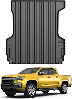 Mixsuper Truck Bed Mat for 2015-2022 Chevrolet Colorado/GMC Canyon 5ft Bed, All Weather Truck Bed Liner TPE Rugged Durable Odorless Black